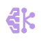 Purple brain made of dots with a key symbol representing operations - Opiniion: Resident Insight that Drives Property Success