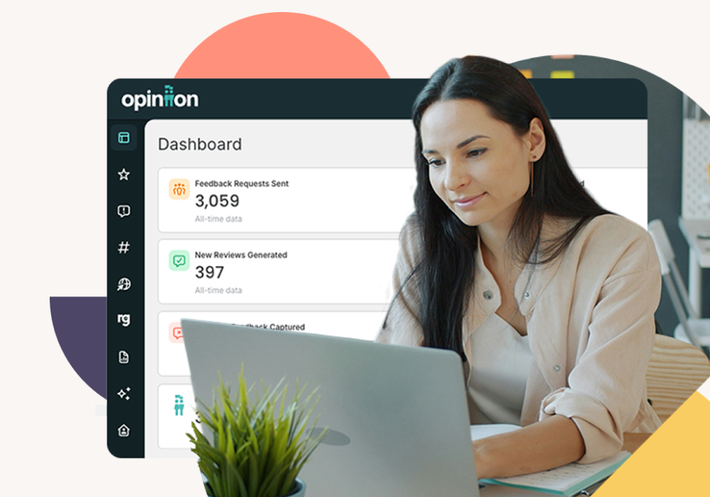 Managing Multifamily Reputation Online – Opiniion: Resident Insight that Drives Property Success Woman using multifamily reputation management software on laptop - Opiniion: Resident Insight that Drives Property Success