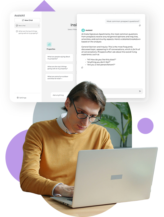 Professional using AI-powered platform on a laptop - Opiniion: Resident Insight that Drives Property Success