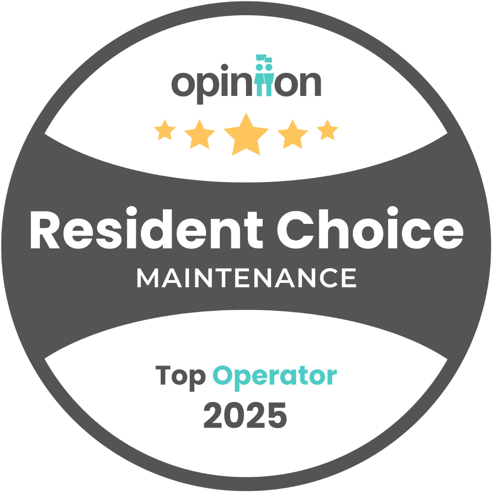 Resident Choice Awards 2025 badge for Top Operator in Maintenance - Opiniion: Resident Insight that Drives Property Success
