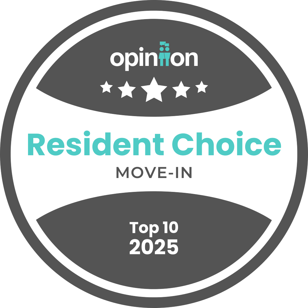Top 10 2025 Resident Choice Move-In Award badge - Opiniion: Resident Insight that Drives Property Success