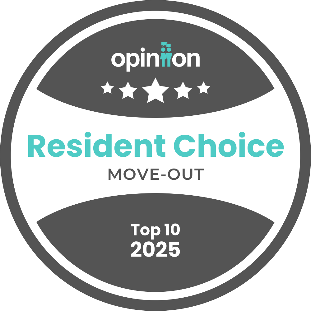 Resident Choice Awards 2025 Top 10 Move-Out Badge - Opiniion: Resident Insight that Drives Property Success