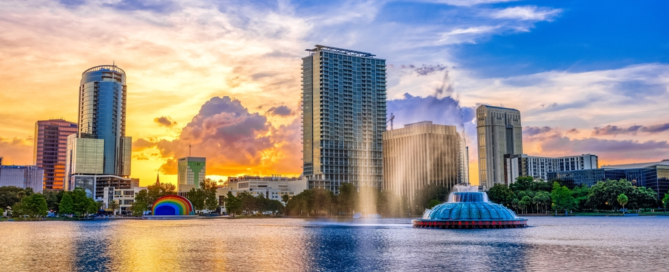 Orlando skyline at sunset with Lake Eola and fountain - Opiniion: Resident Insight that Drives Property Success