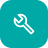 Teal circle with a white wrench icon in the center - Opiniion: Resident Insight that Drives Property Success